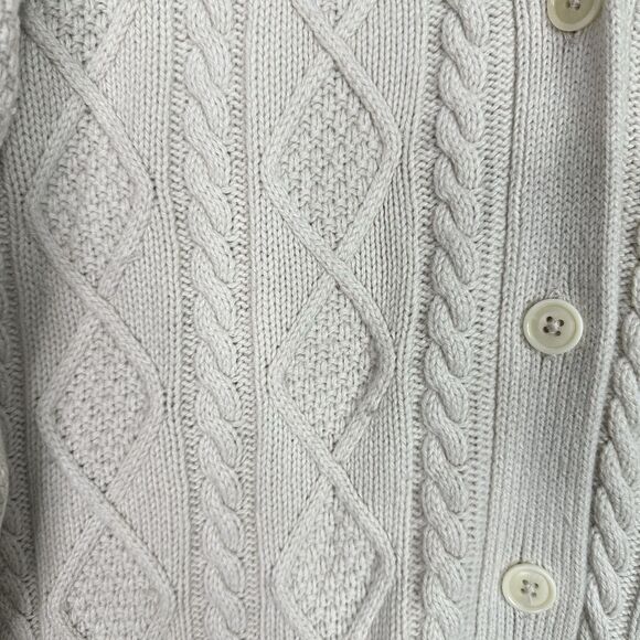 Aritzia Sunday Best Wool Blend Cable Knit Cardigan Sweater XS Cream Oversized - Picture 5 of 12
